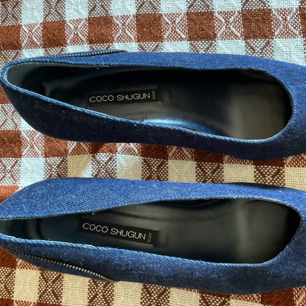 Coco Shugun heels. Denim. Blue. Size 10 - Picture 3 of 10